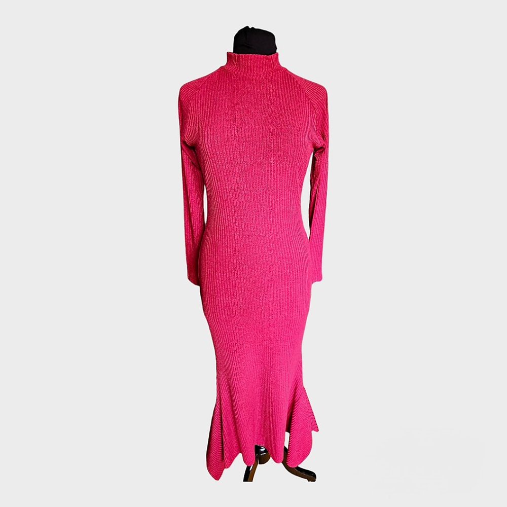 Maxi Red Knit Sweater Dress XL